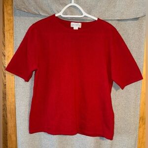 Vintage Sutton Studio size xl red cashmere short sleeve sweater